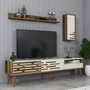 Hanah Home Valensiya Mueble de TV Nogal y Crema